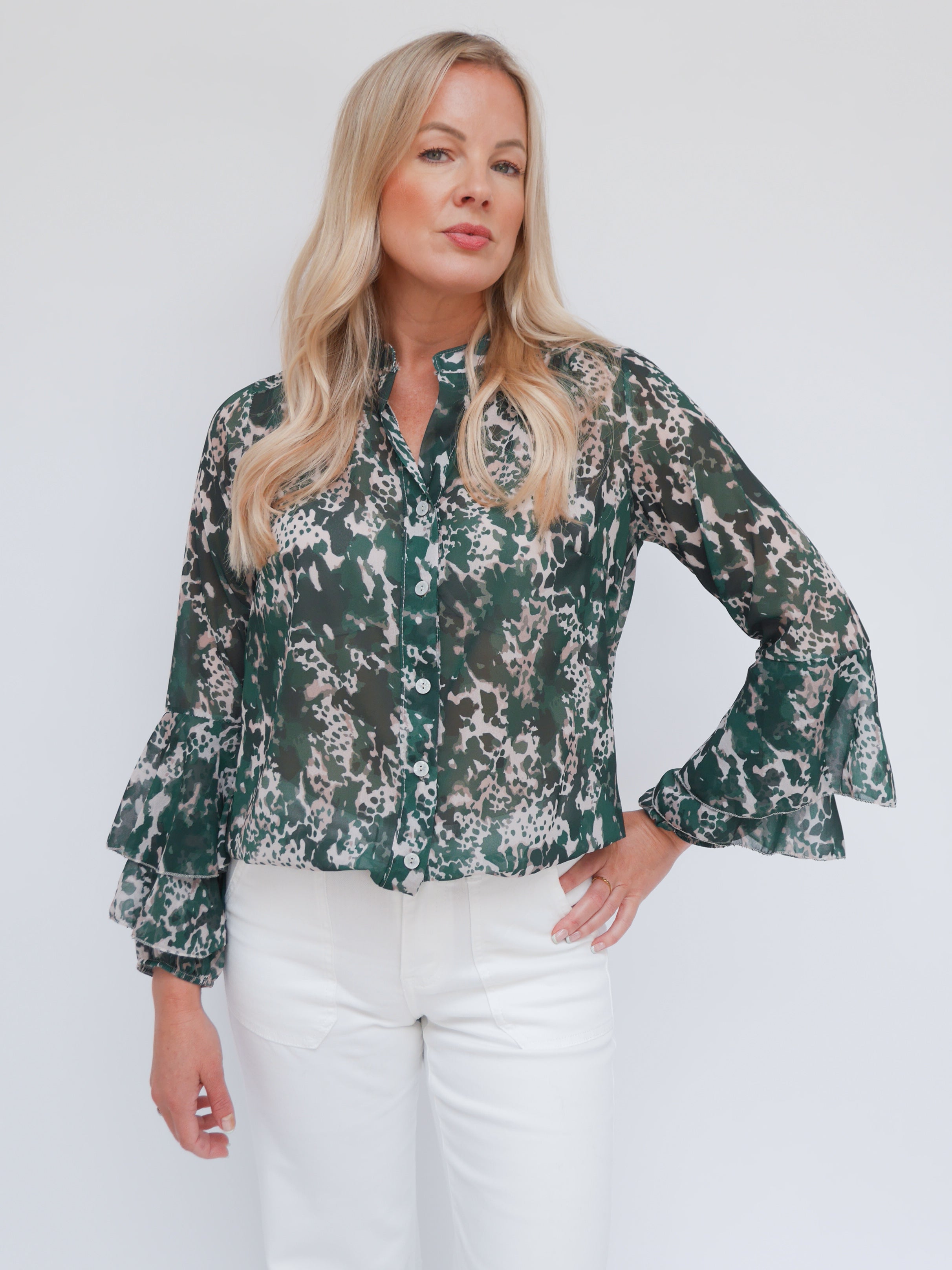 Anika Blouse Forest Green