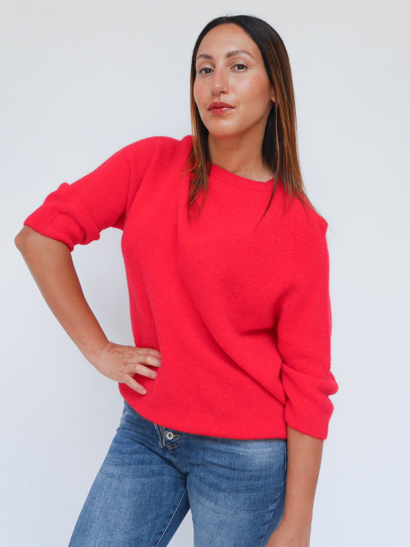 Maddie Alpaca Knit Red