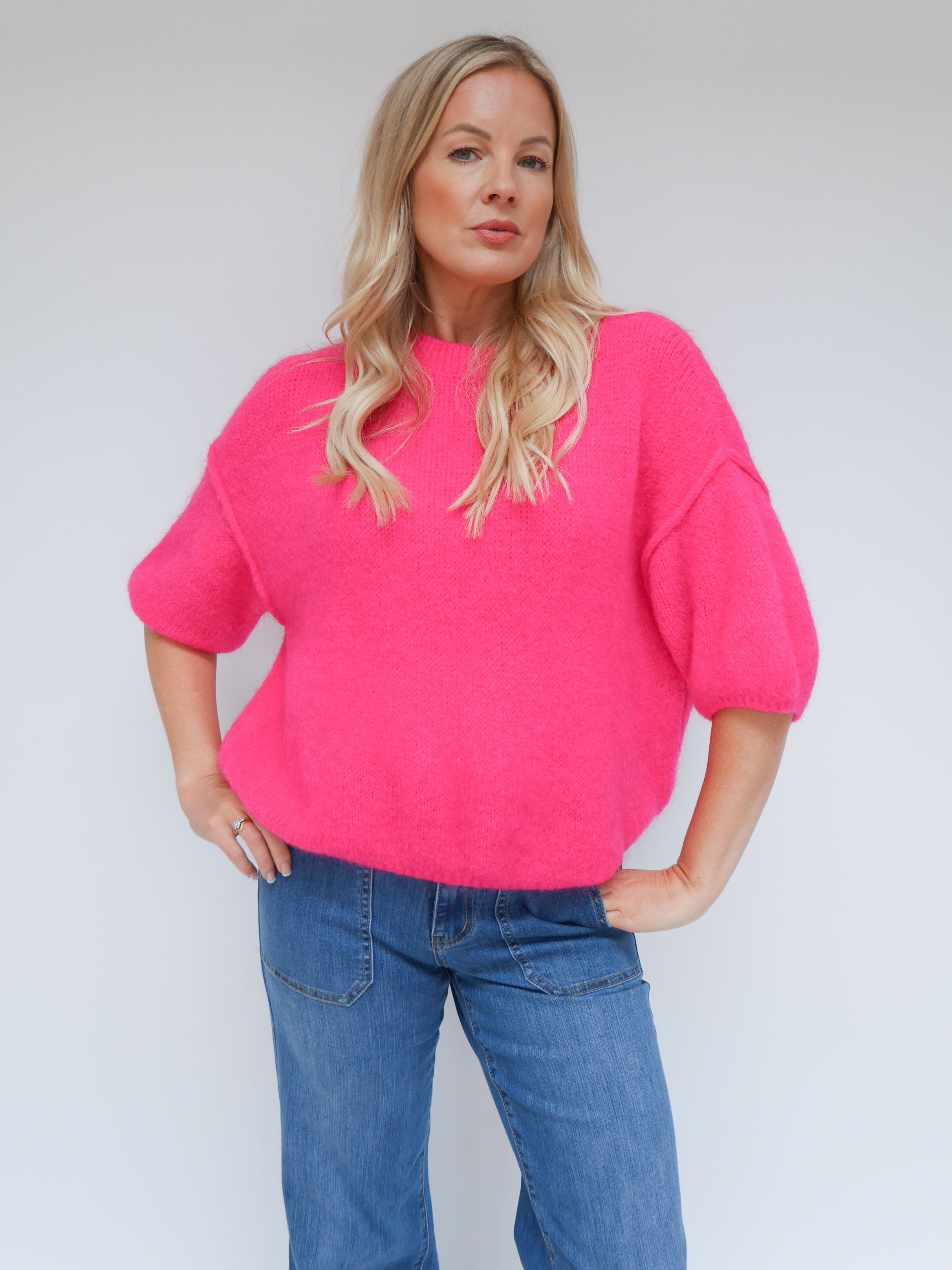 Abi Knit Mohair Hot Pink