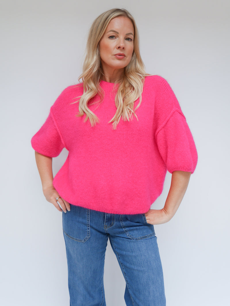 Abi Knit Mohair Hot Pink