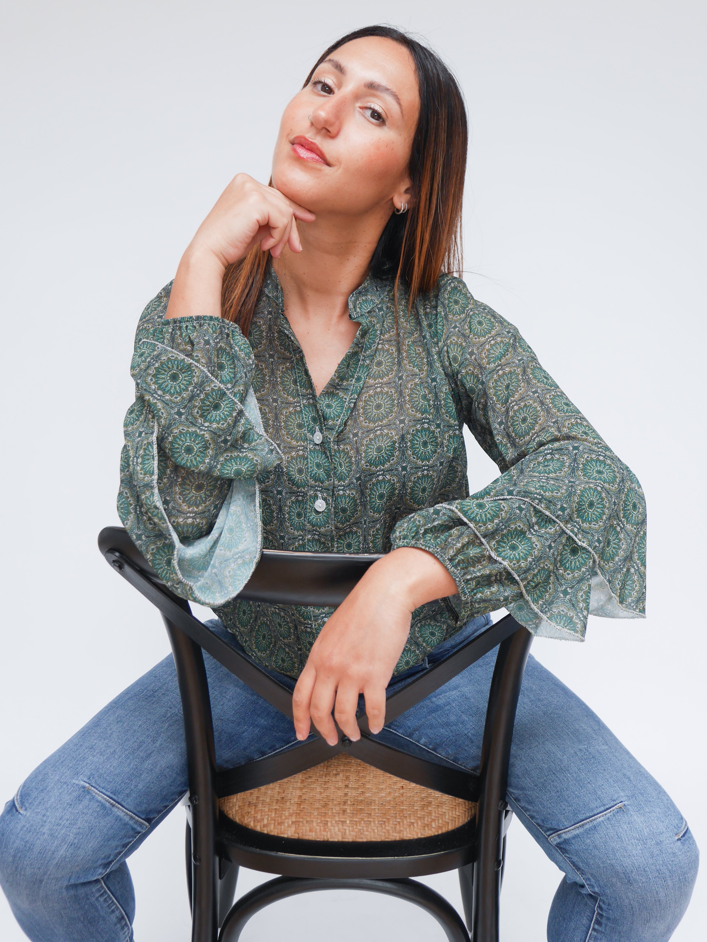Gina Blouse Forest Green