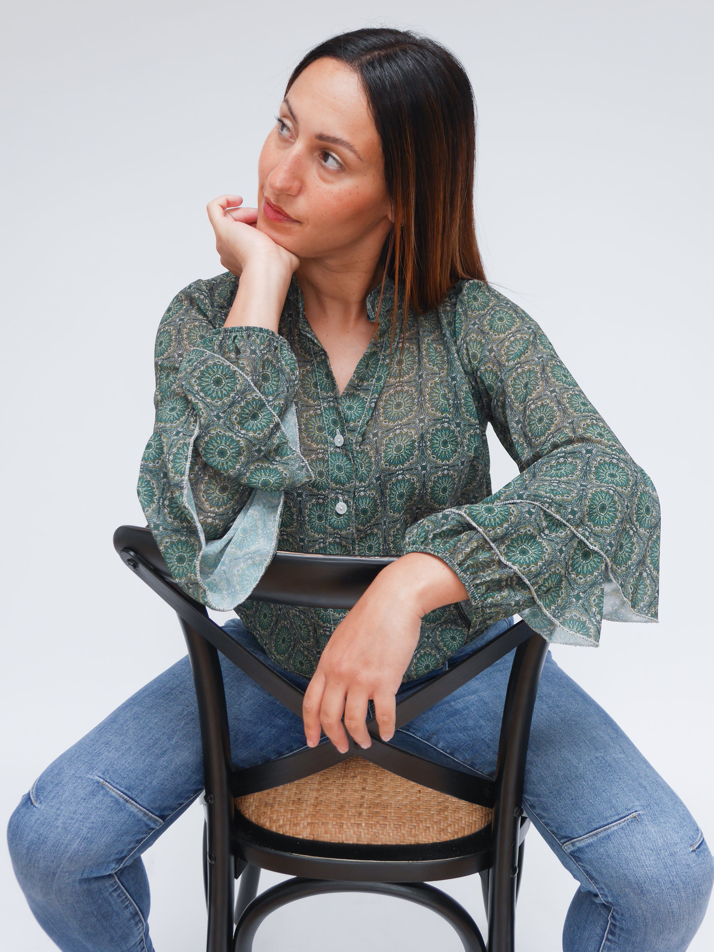 Gina Blouse Forest Green