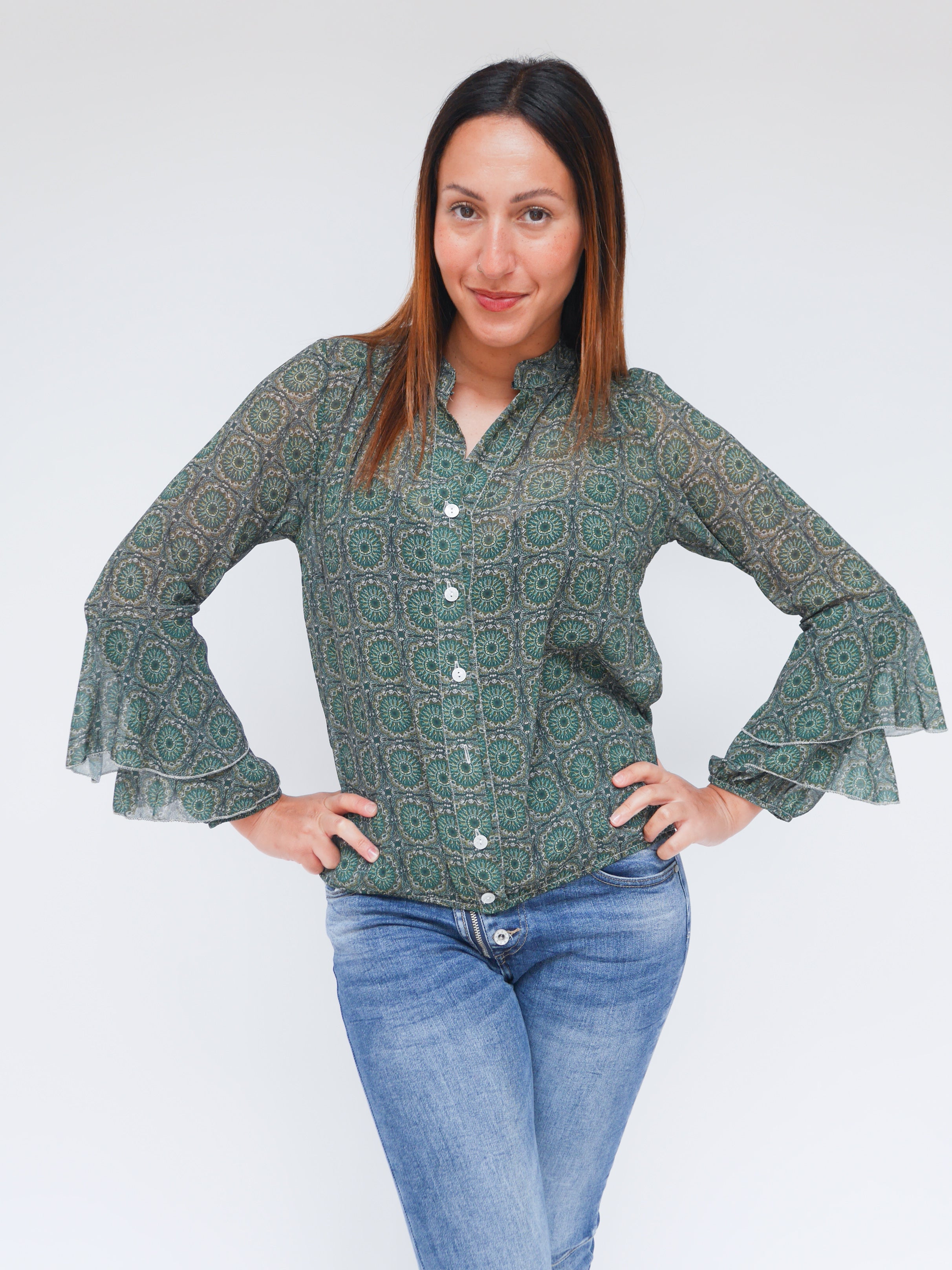Gina Blouse Forest Green