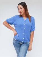 Sadie Alpaca Cardigan French Blue