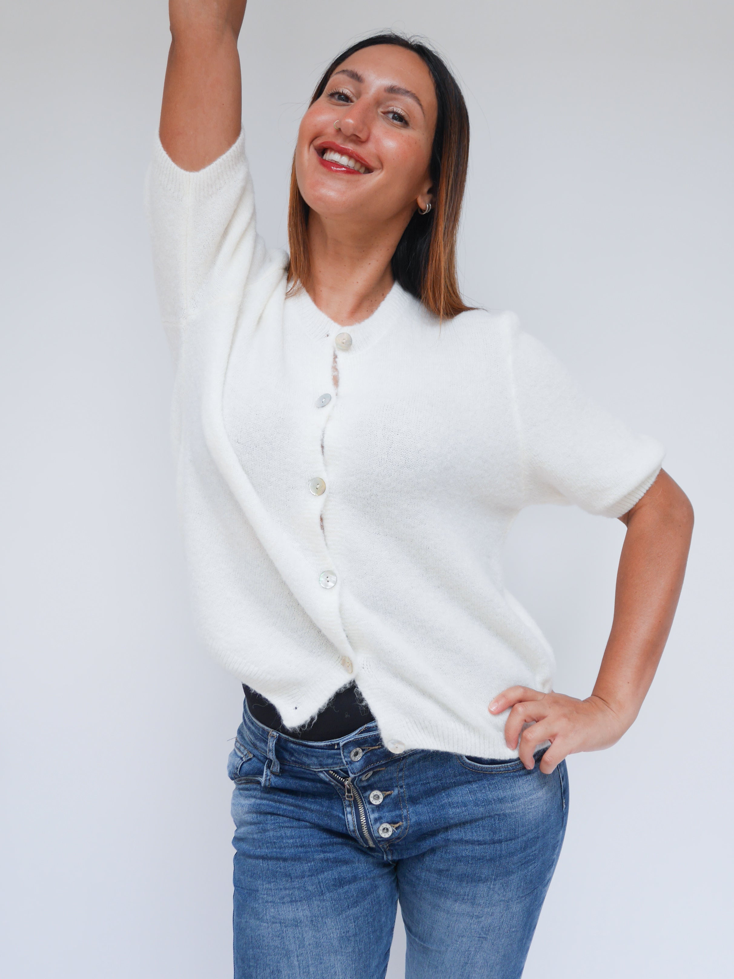 Sadie Alpaca Cardigan Ivory
