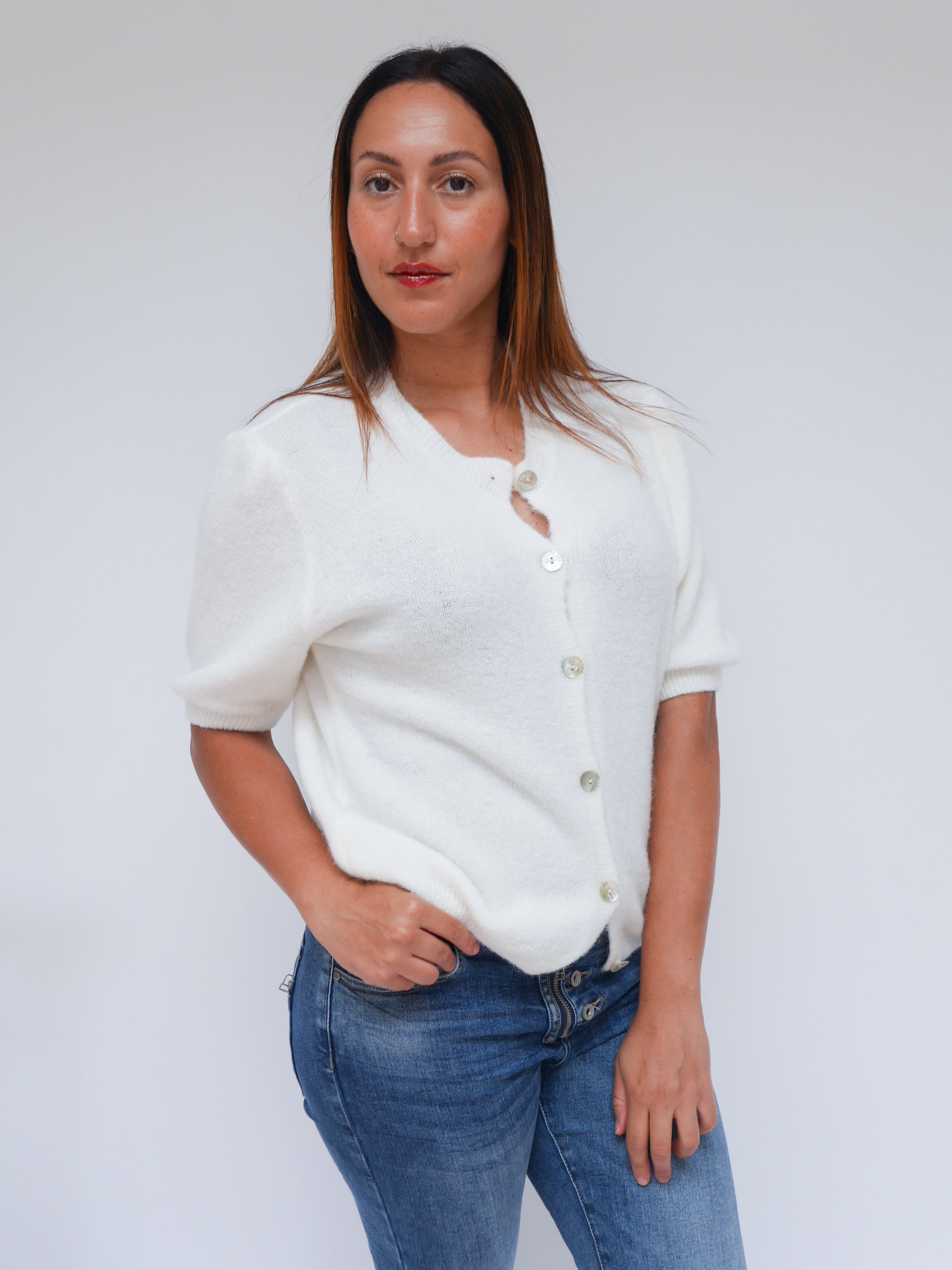 Sadie Alpaca Cardigan Ivory