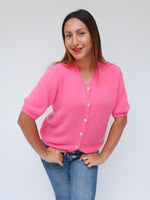 Sadie Alpaca Cardigan Hot Pink