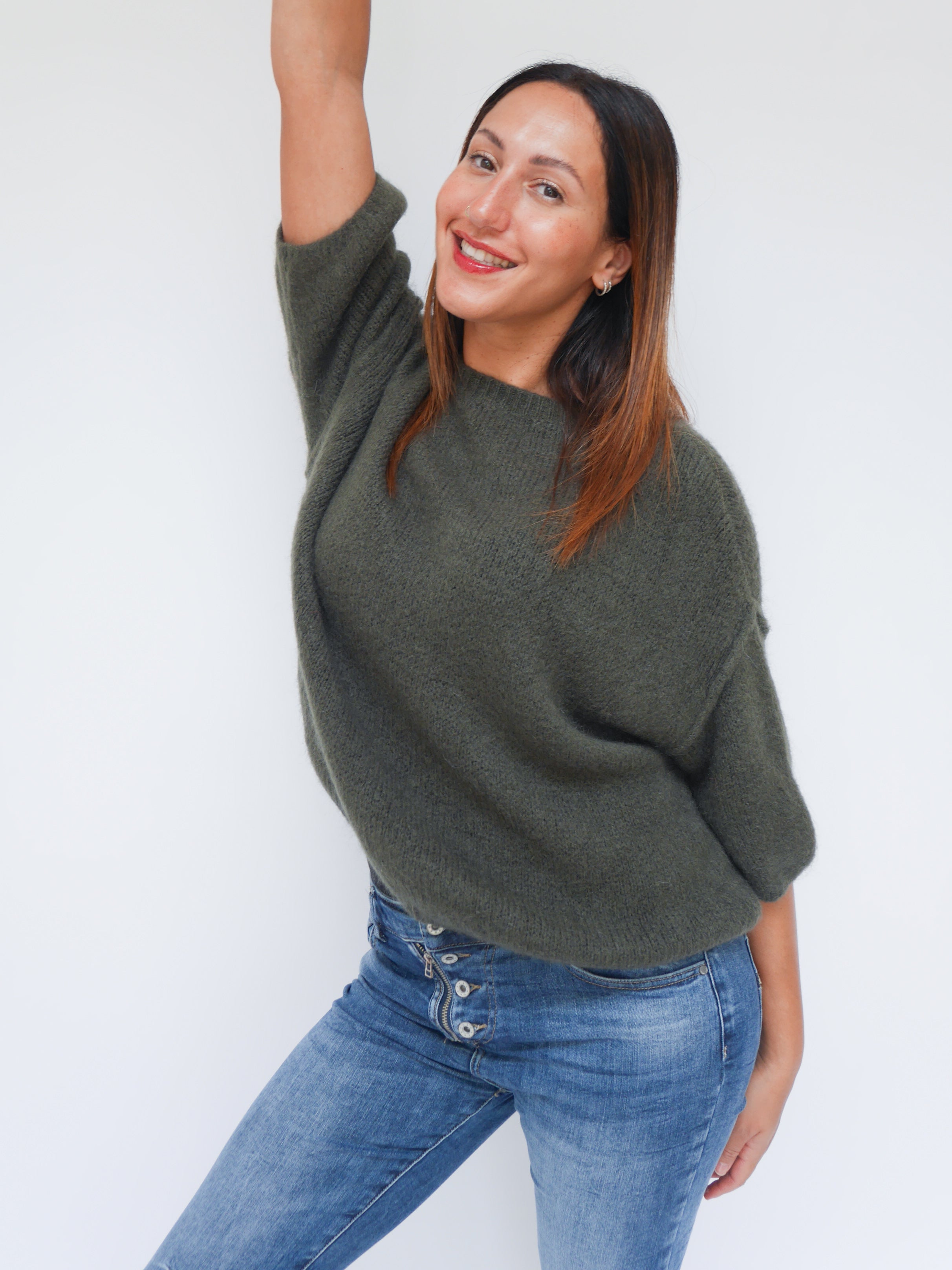 Abi Knit Mohair Forest Green