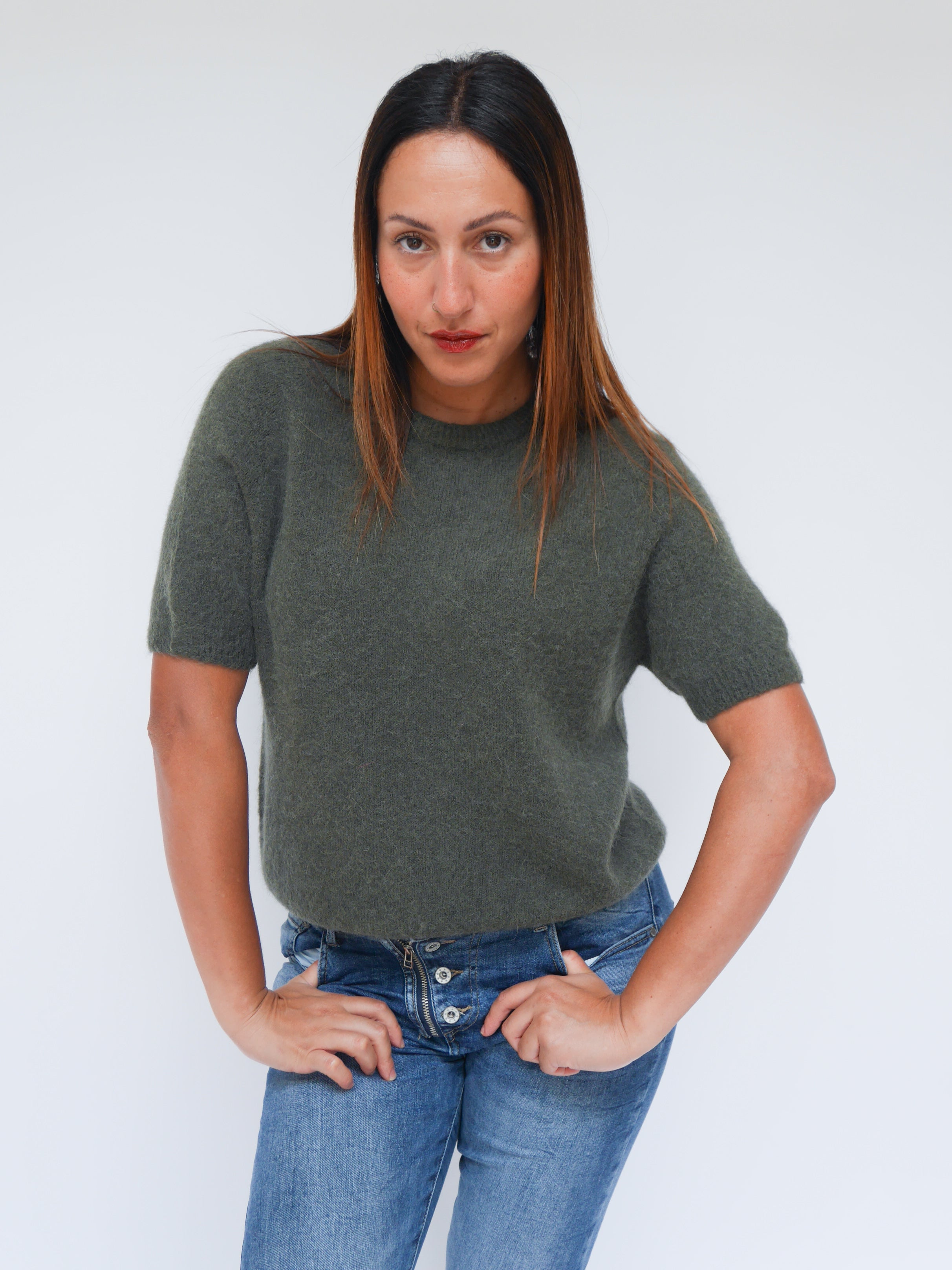 Nina Alpaca Knit Forest Green