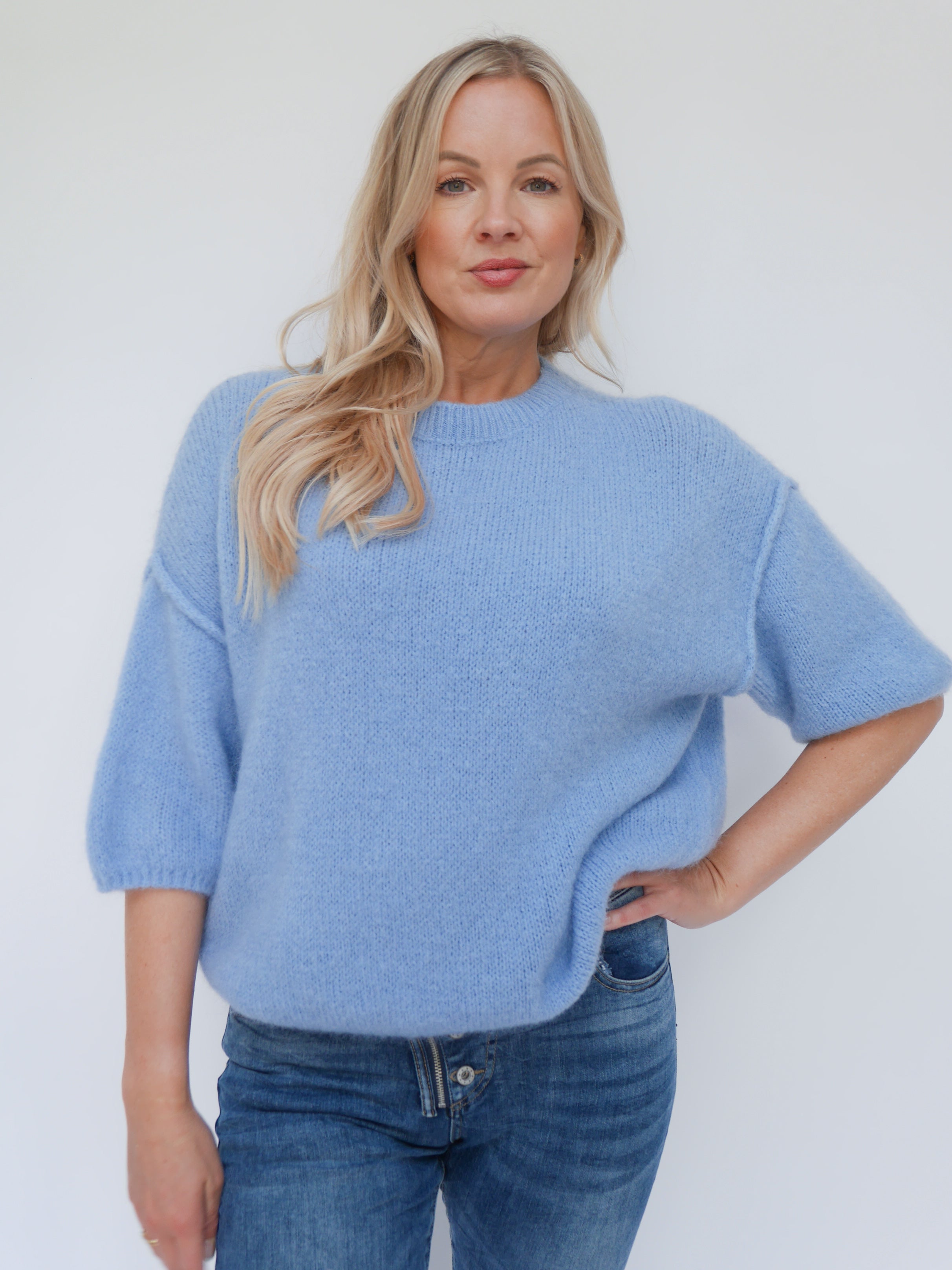 Abi Knit Mohair Baby Blue