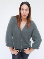 Bobbi Khaki Kid Mohair Cardigan