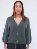 Bobbi Khaki Kid Mohair Cardigan