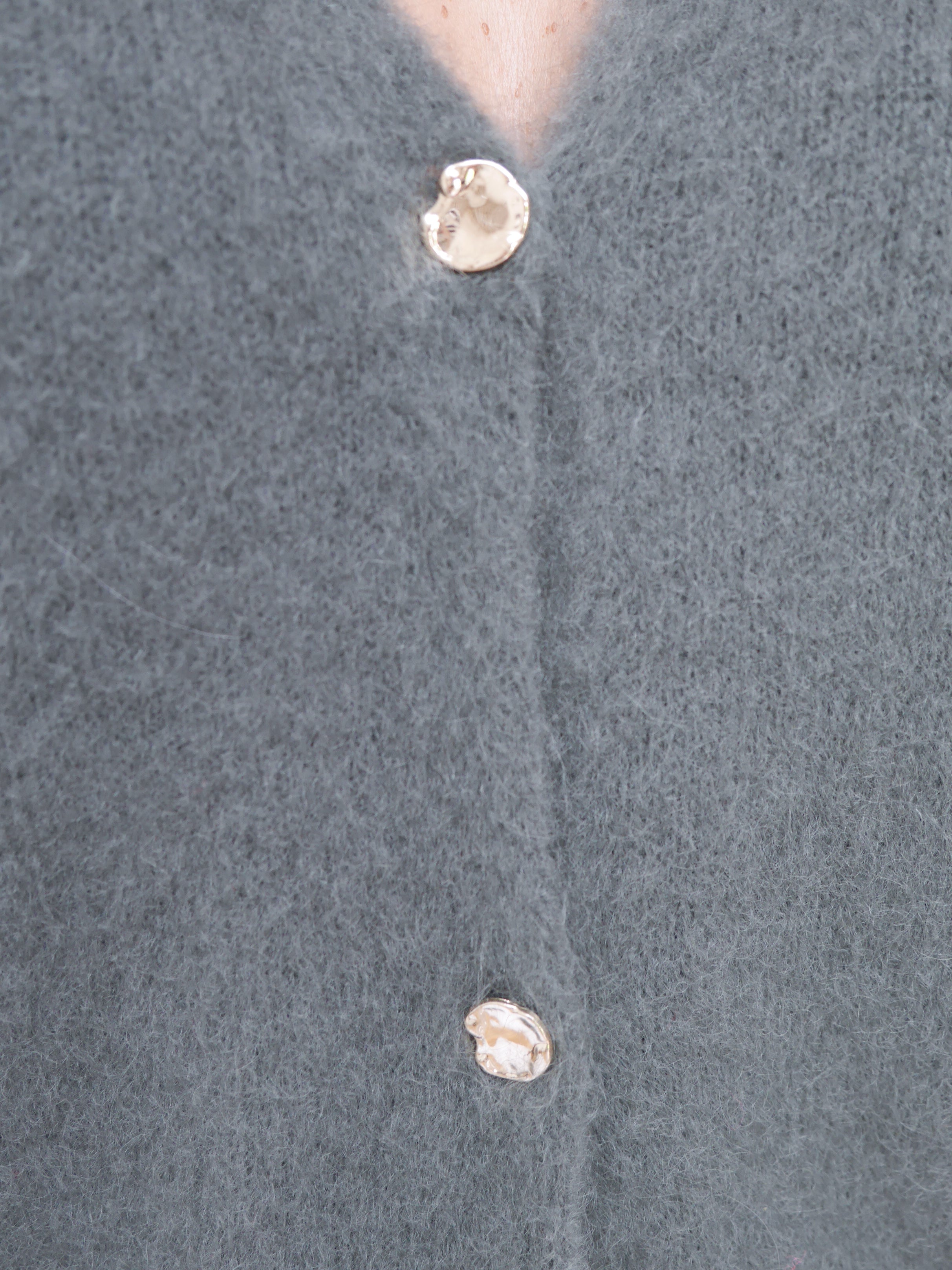 Bobbi Khaki Kid Mohair Cardigan