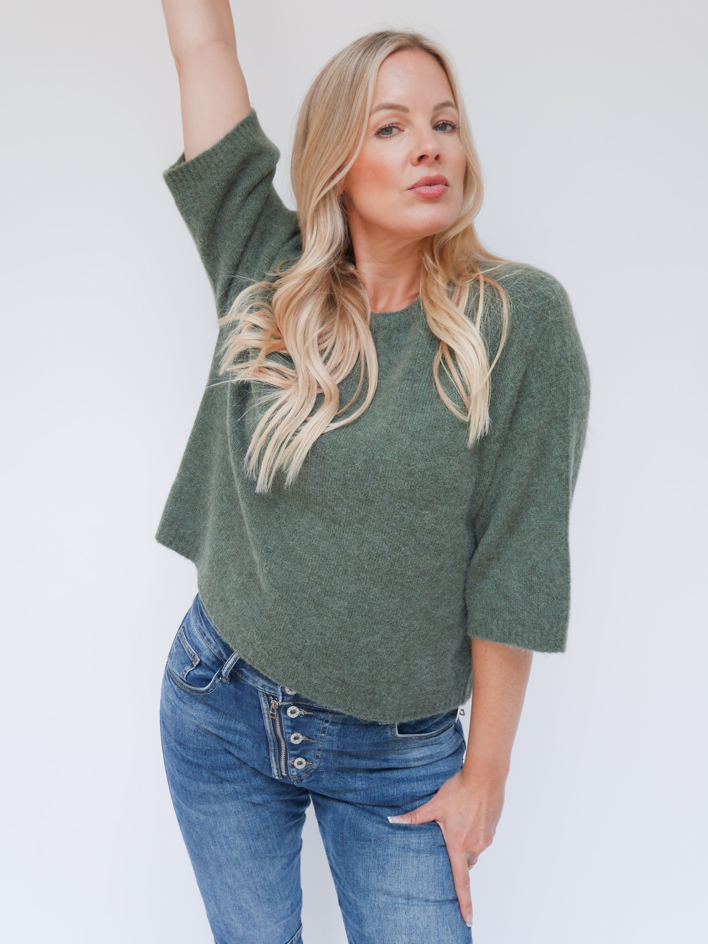 Hattie Alpaca Knit Khaki
