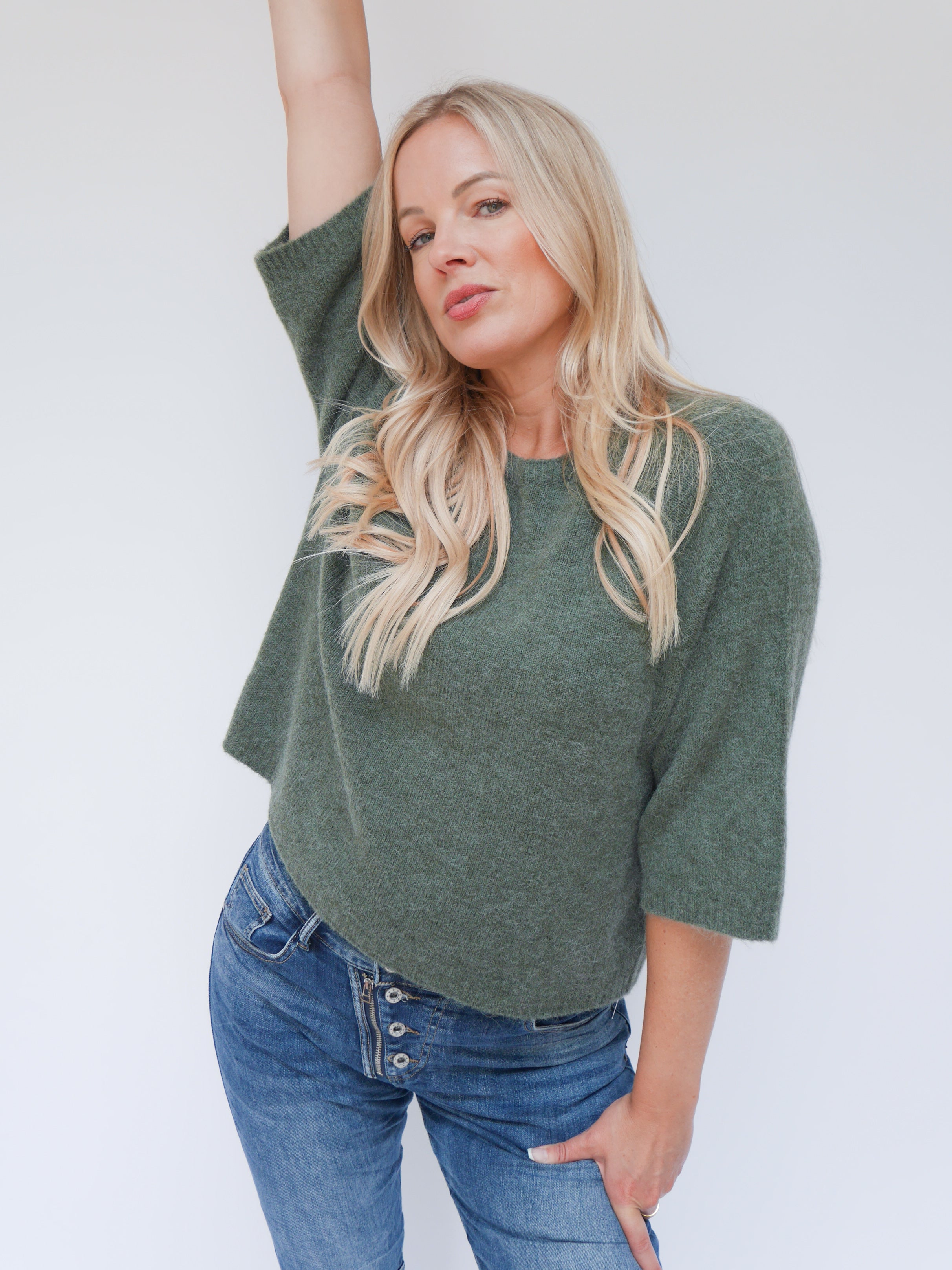 Hattie Alpaca Knit Khaki