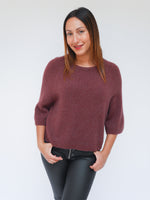 Hattie Alpaca Knit Bordo