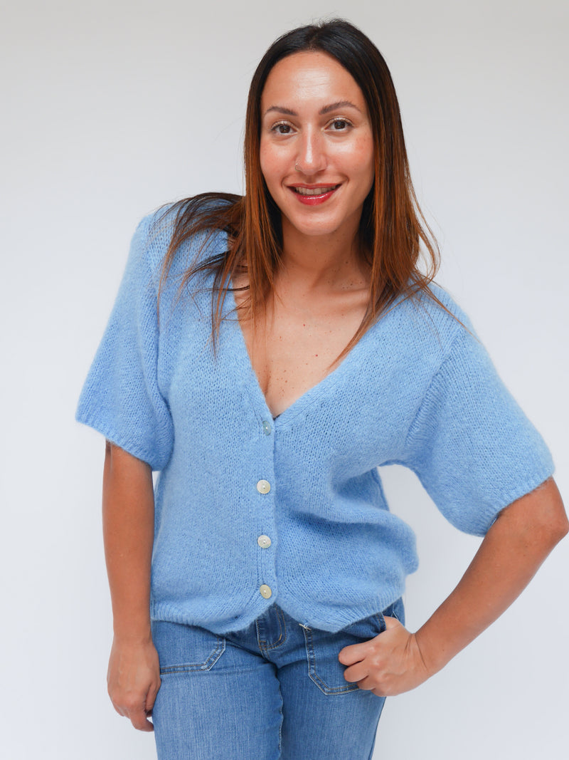 Grace Mohair Cardigan French Blue