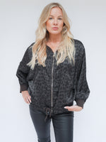 Demi Silk Leopard Bomber Chocolate