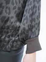 Demi Silk Leopard Bomber Chocolate