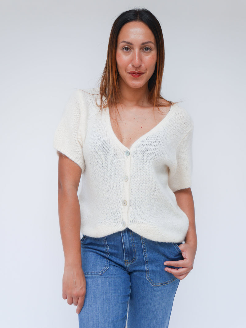 Grace Mohair Cardigan Ivory