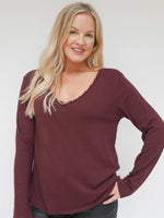 Amy Long Sleeve Tee Bordo