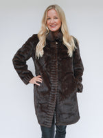 Camilla Faux Fur Coat Chocolate