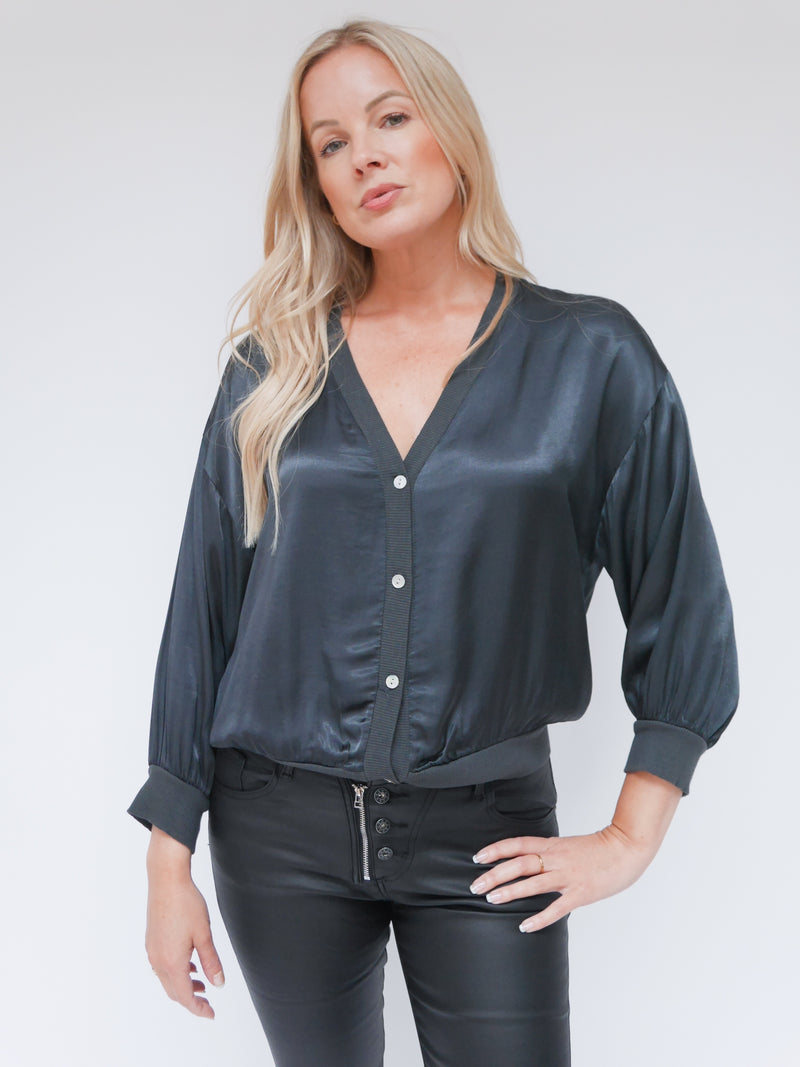 Libby Silk Jacket Slate