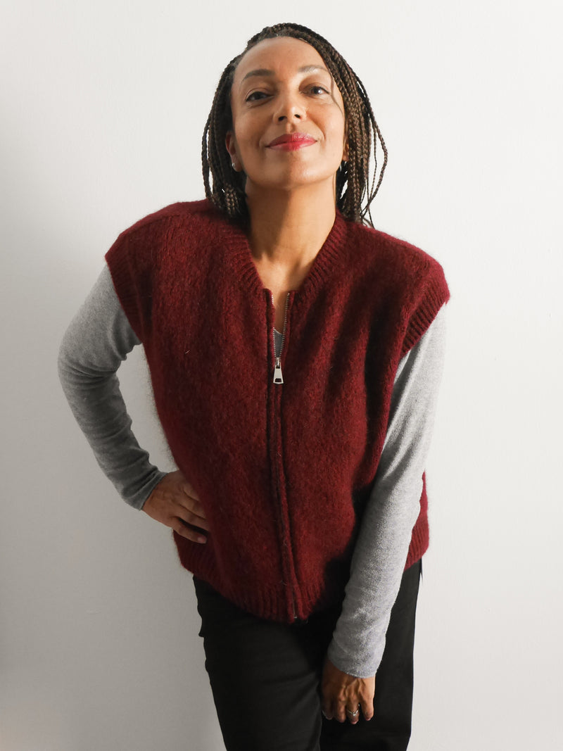 Alba Mohair Tank Bordo
