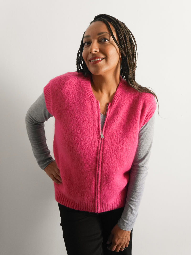 Alba Mohair Tank Fuchsia