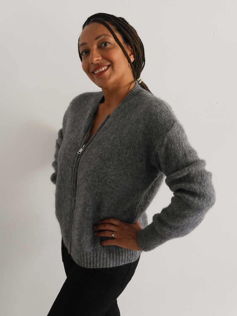 Elsa Mohair Cardigan Grey