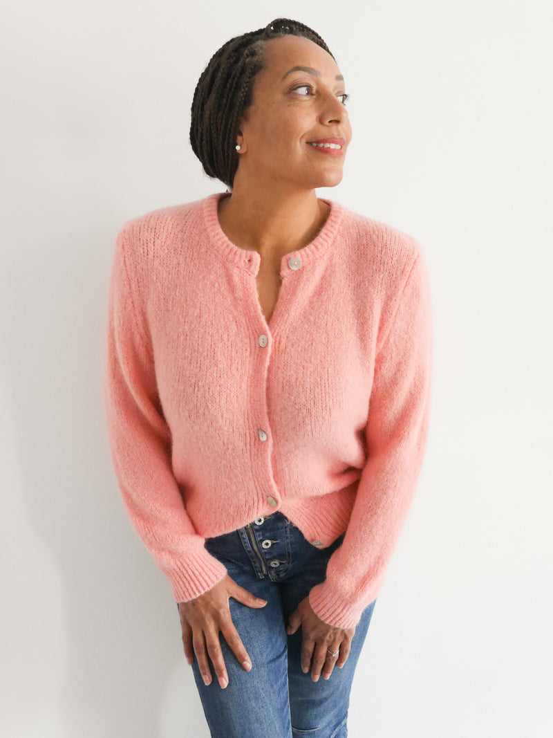 Clara Alpaca Cardigan Peach