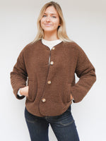 Carmen Borg Collarless Jacket Chocolate