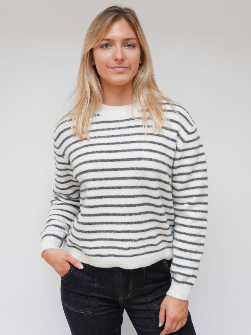 Nikki Knit Ivory & Grey