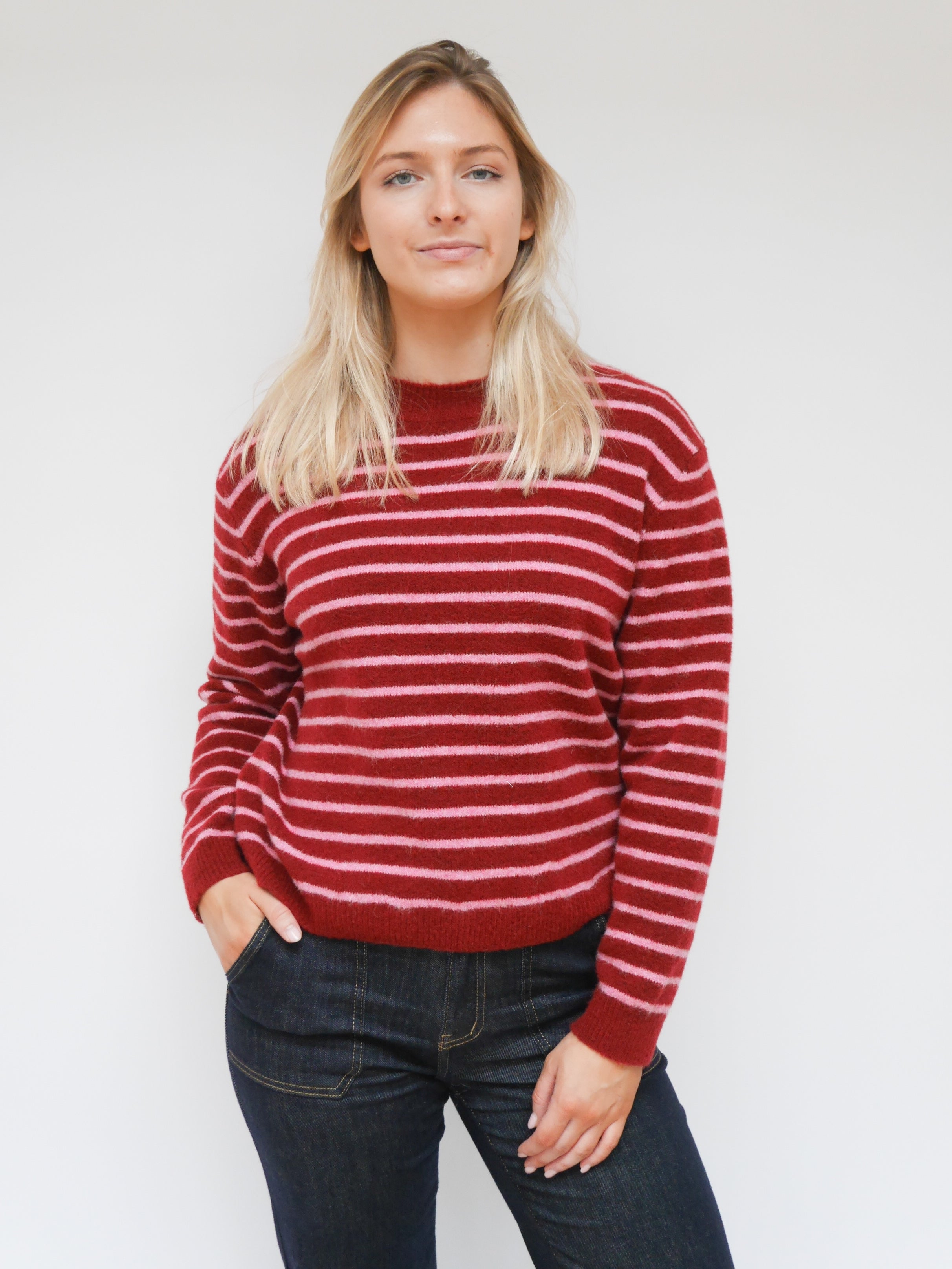 Nikki Knit Bordo & Pink