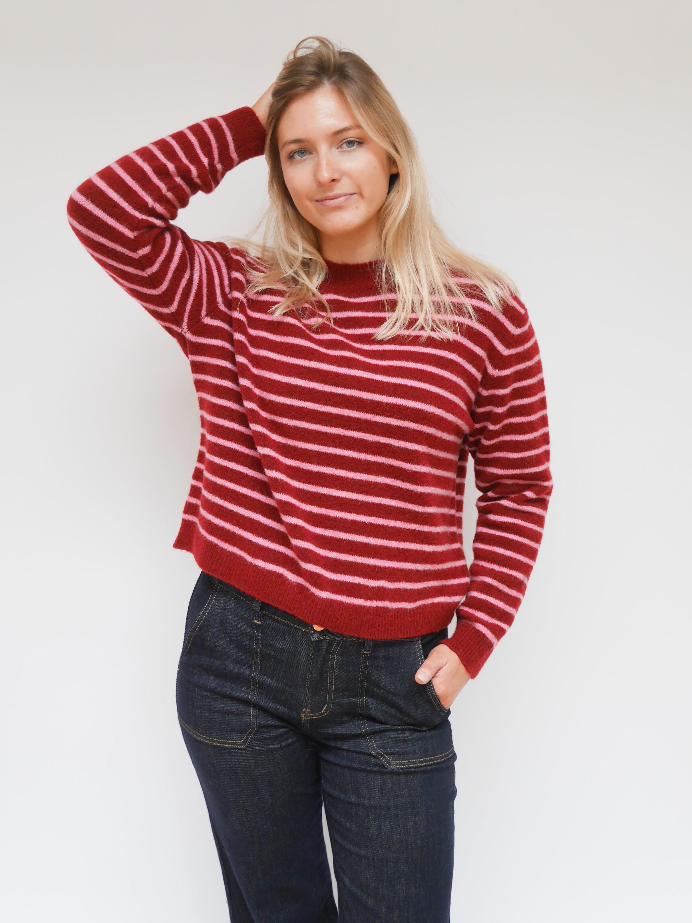 Nikki Knit Bordo & Pink