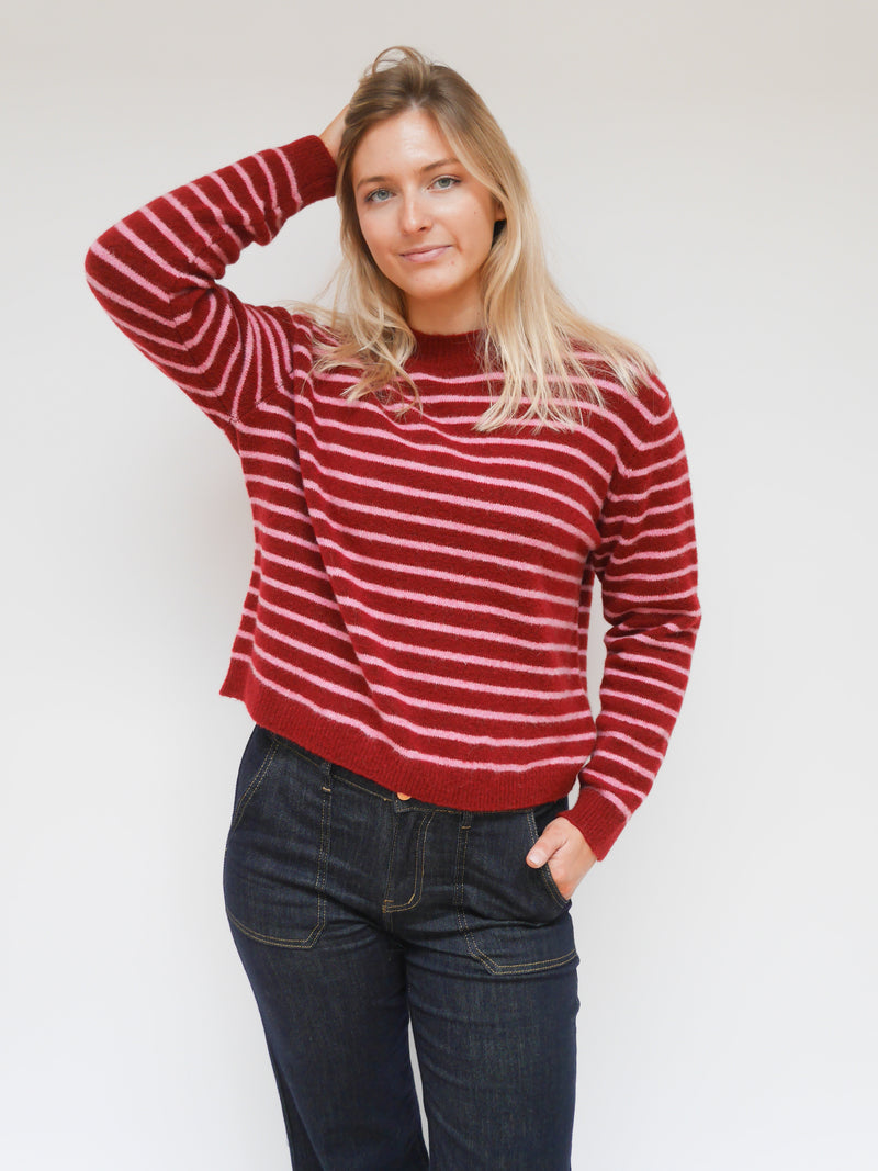 Nikki Knit Bordo & Pink