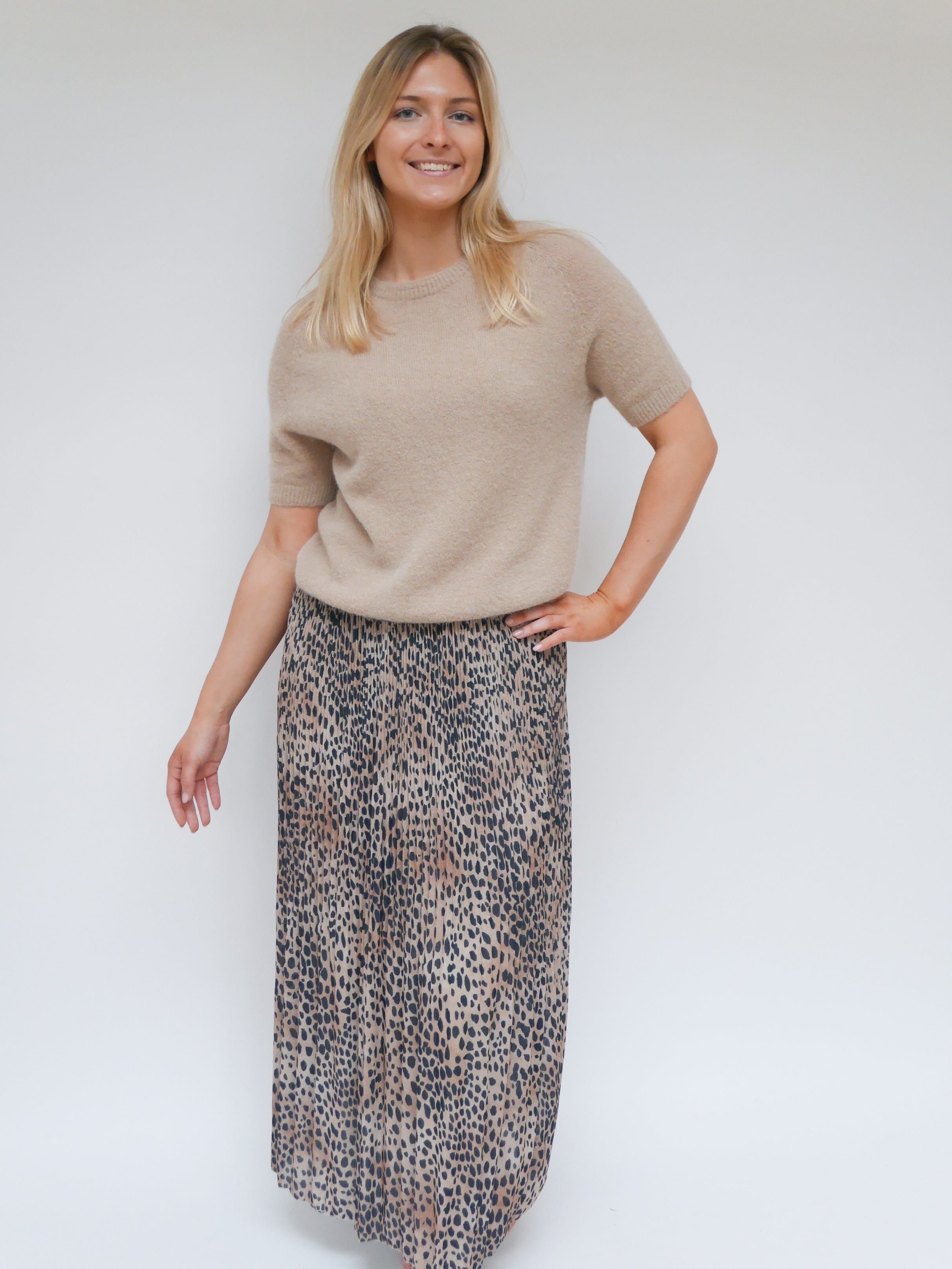 Gabrielle Skirt Navy & Camel