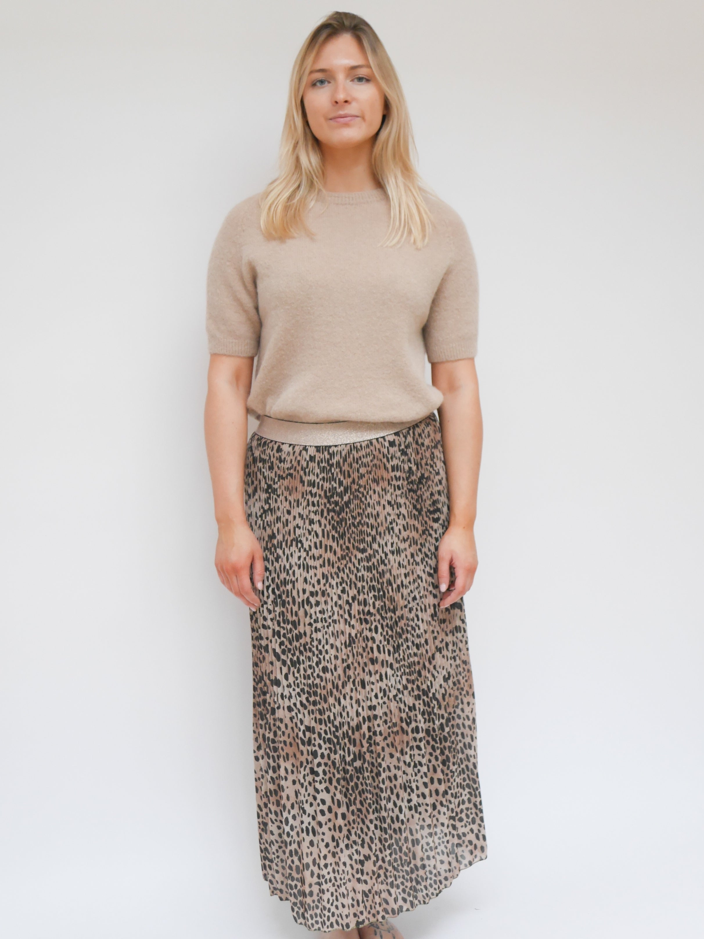 Gabrielle Skirt Forest Green & Camel