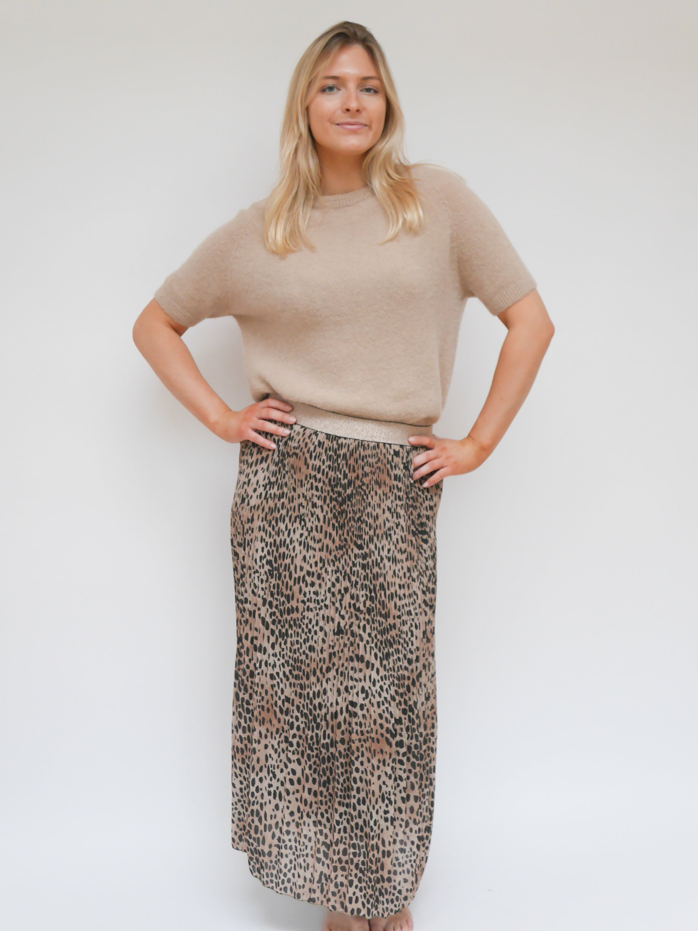 Gabrielle Skirt Forest Green & Camel