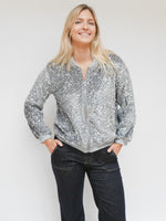 Stella Sequin Bomber Jacket Grey