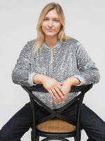 Stella Sequin Bomber Jacket Grey