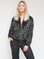 Stella Sequin Bomber Jacket Black & Silver