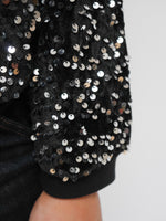 Stella Sequin Bomber Jacket Black & Silver