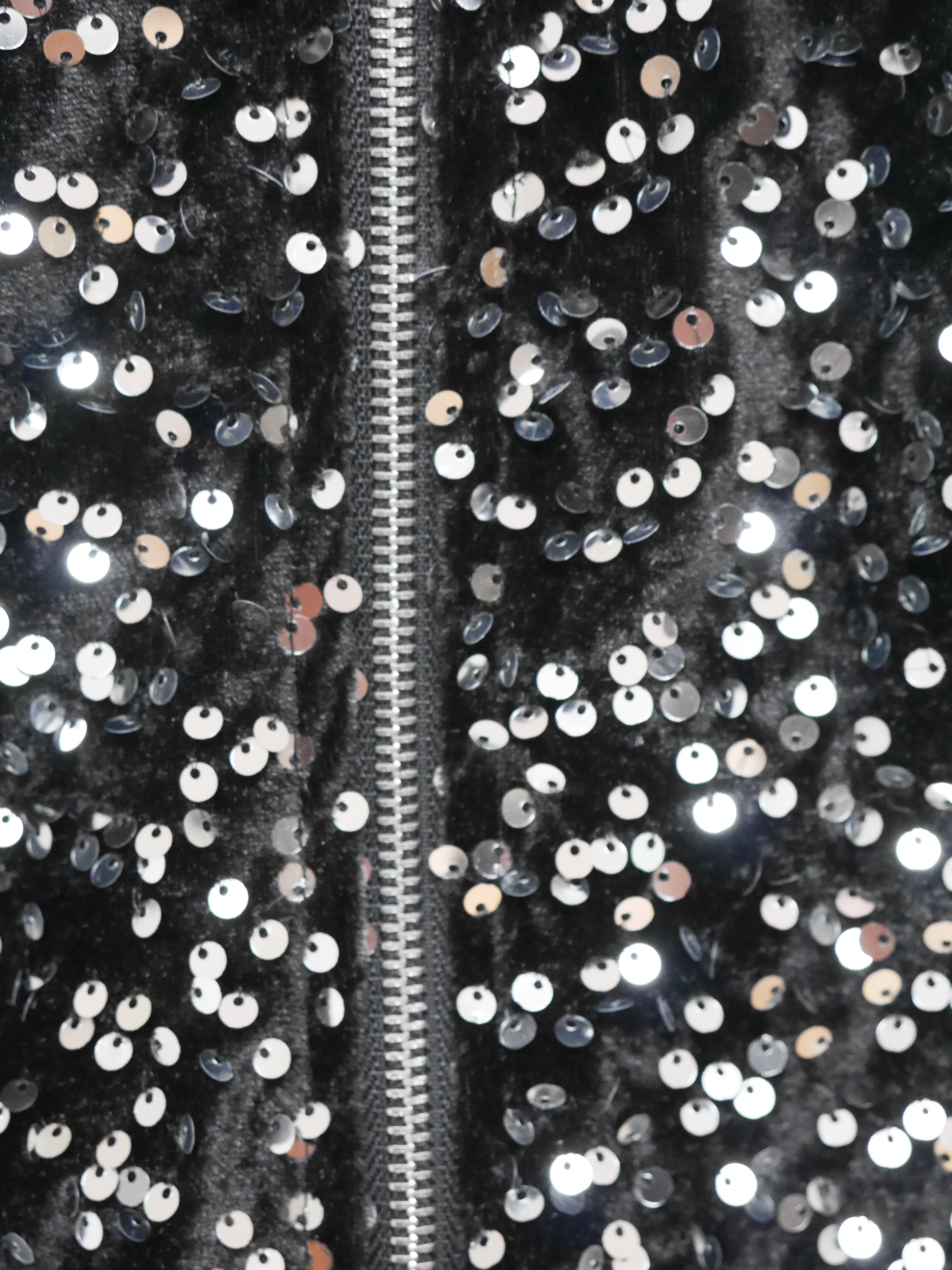 Stella Sequin Bomber Jacket Black & Silver