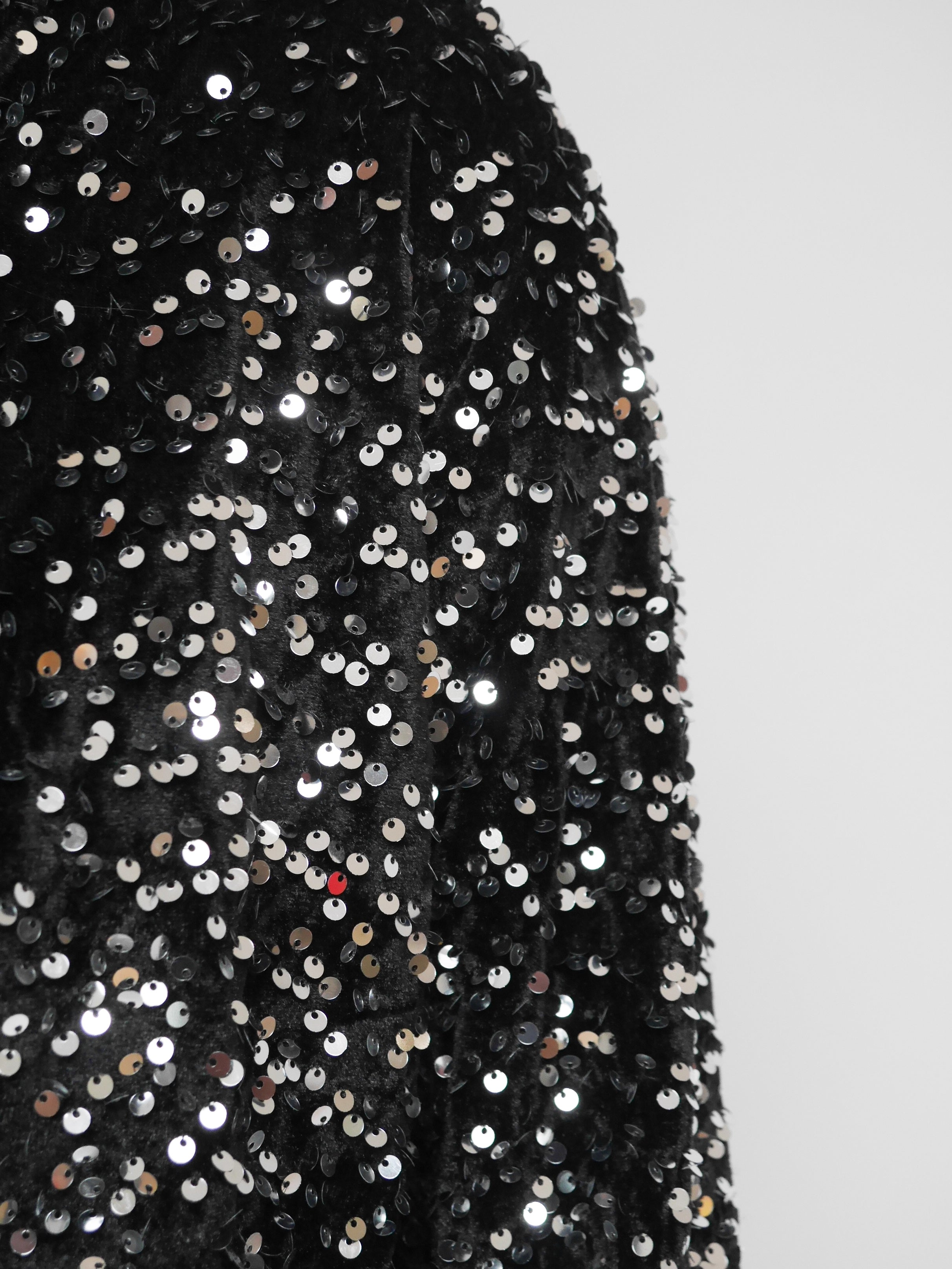 Stella Sequin Bomber Jacket Black & Silver