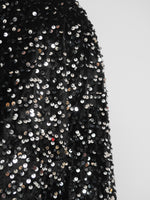 Stella Sequin Bomber Jacket Black & Silver