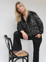 Stella Sequin Bomber Jacket Black & Silver