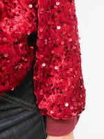 Stella Sequin Bomber Jacket Plum