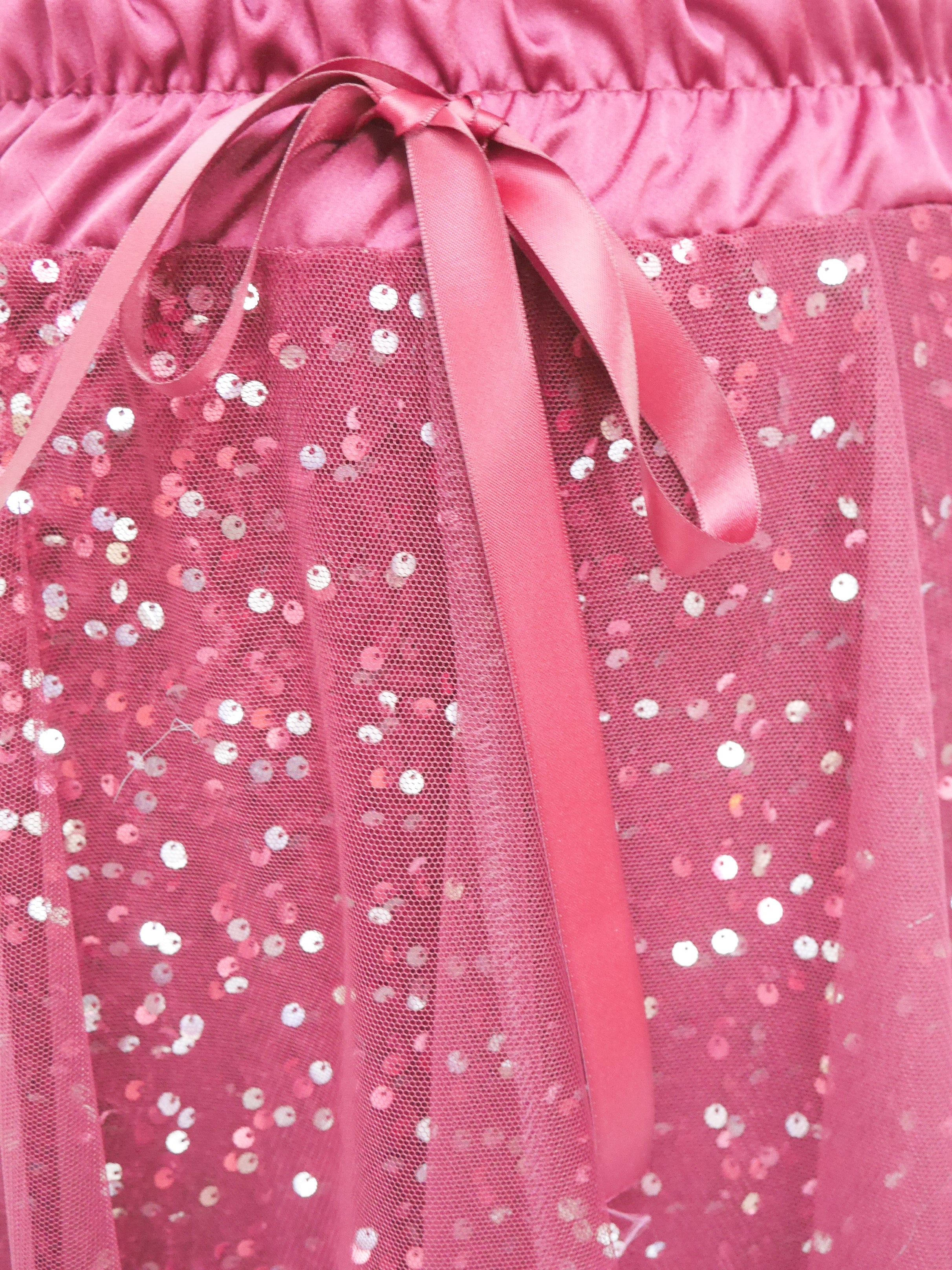 Sequin Tulle Skirt Plum