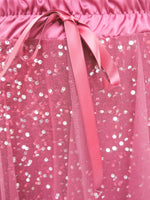 Sequin Tulle Skirt Plum